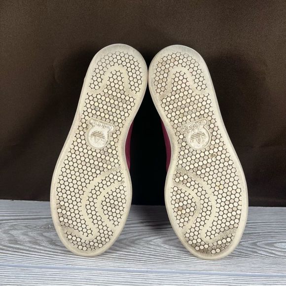 Adidas Stan Smith Nude Burgundy Low Top Sneaker Casual Shoe Womens 7 - Picture 6 of 8